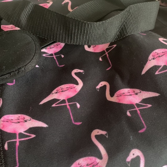 Canvas Flamingo tote beach bag. Black and hot pink. Society6. NWOT - Picture 9 of 11